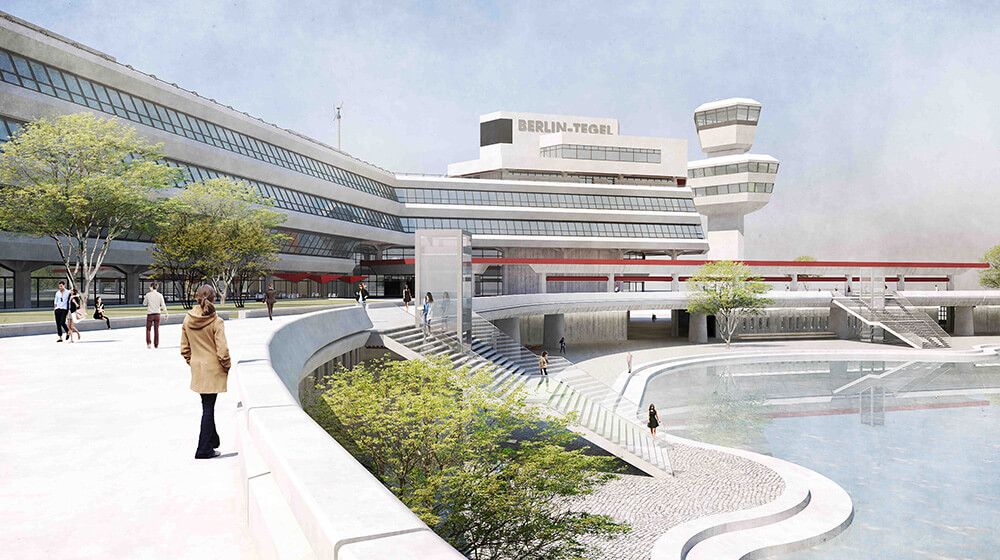 Das Gelände des ehemaligen Berliner Flughafens Tegel, heute Urban Tech Republic.